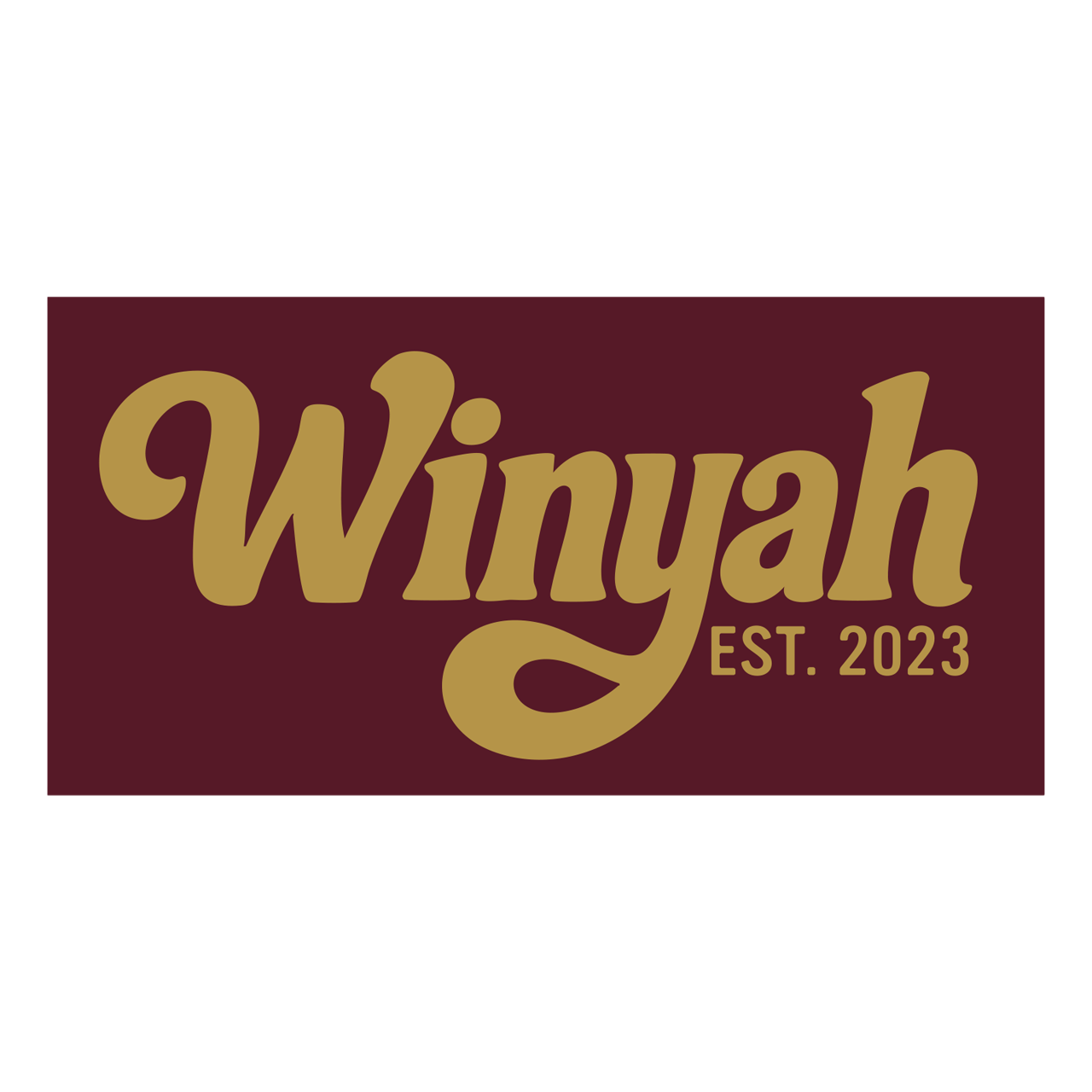 Winyah logo with 'EST. 2023' on a maroon background