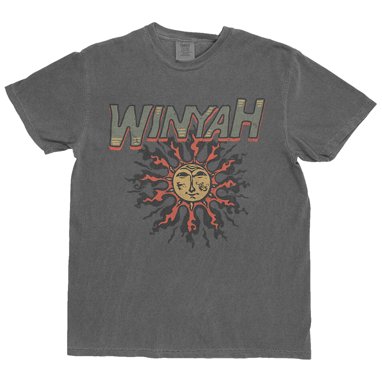Gray t-shirt with 'Winyah' graphic design on a white background